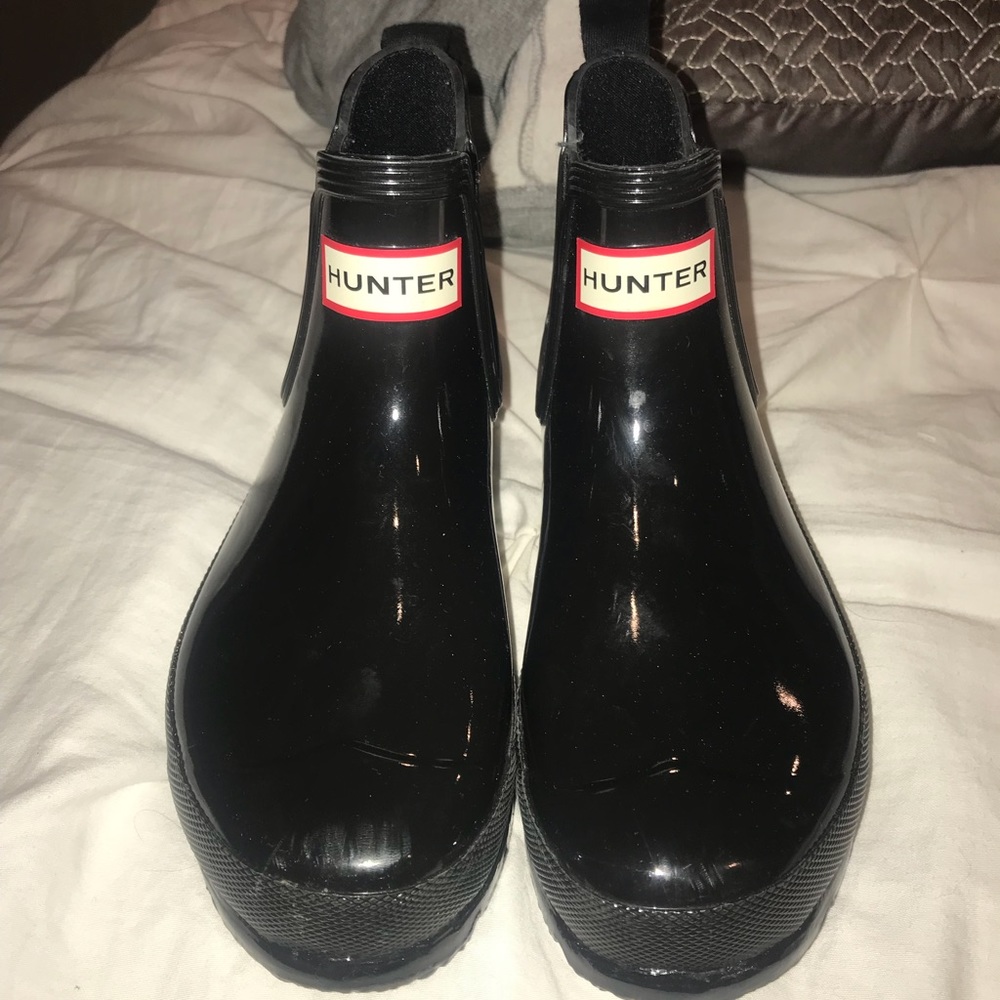 Black hunter ankle boots